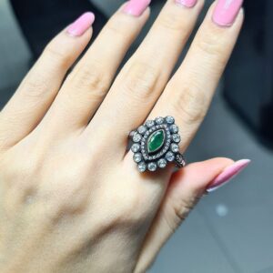 2.El Pırlanta 2,41 Karat Elmas ve Zümrüt Yüzük KK00106