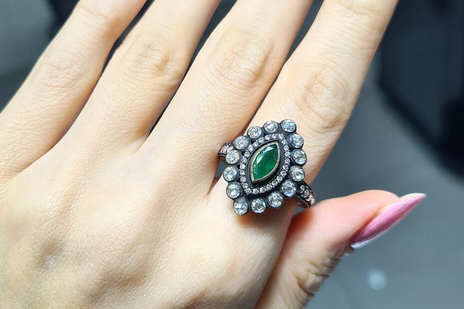 2.El Pırlanta 2,41 Karat Elmas ve Zümrüt Yüzük KK00106