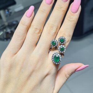 2.El Pırlanta 2,74 Karat Elmas ve Zümrüt Yüzük KK00034