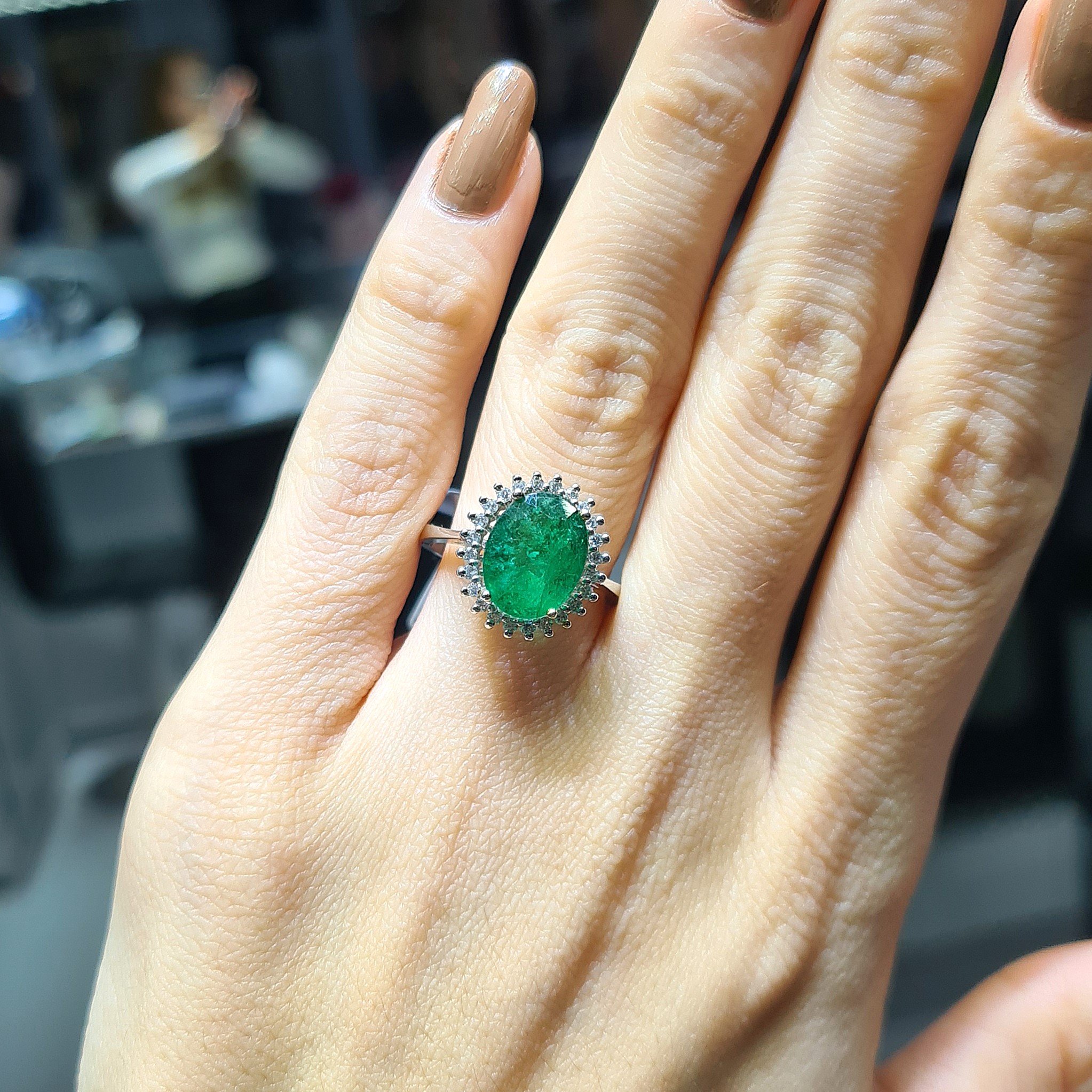 2.El Pırlanta 3,34 Karat Pırlanta ve Zümrüt Yüzük X006857