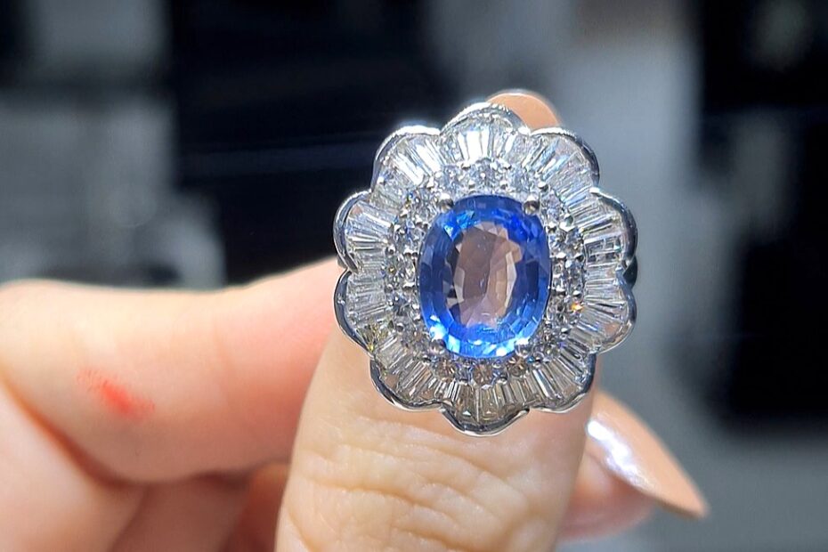 2.El Pırlanta 4,05 Karat Pırlanta ve Safir Yüzük X006856