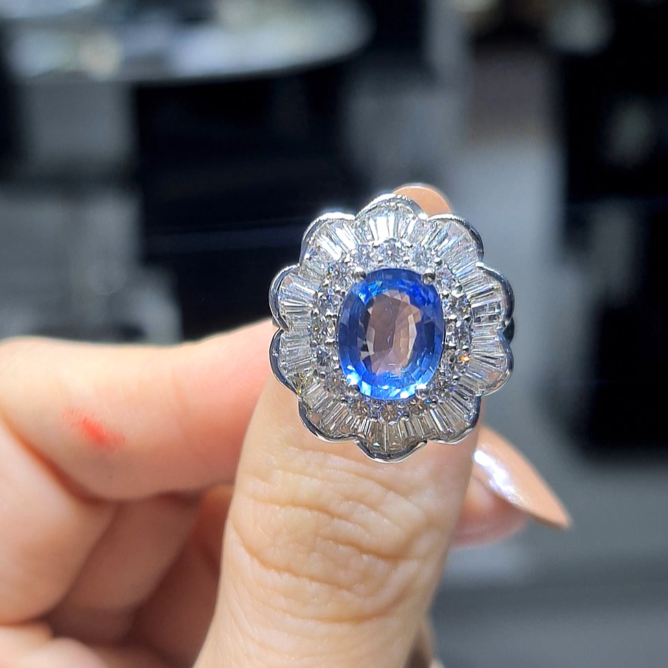 2.El Pırlanta 4,05 Karat Pırlanta ve Safir Yüzük X006856