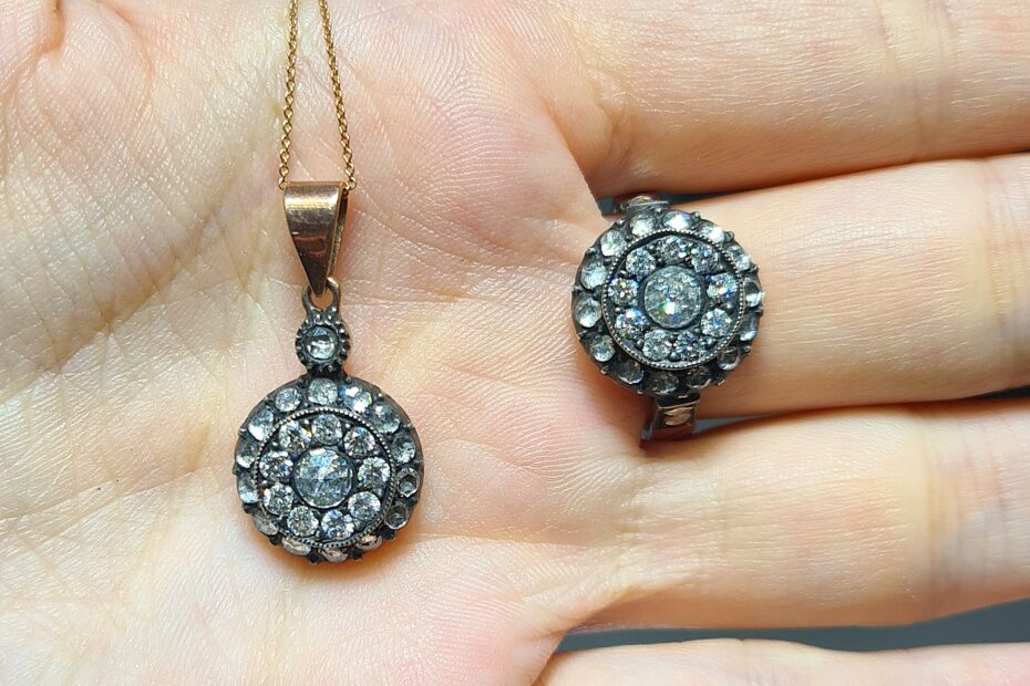 2.El Pırlanta Kolye-Yüzük Elmas Set KK00123-KK00113