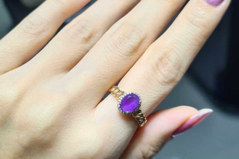 2.El Pırlanta1,22 Karat Zen Sertifikalı Pırlanta ve Ametist Yüzük X006897