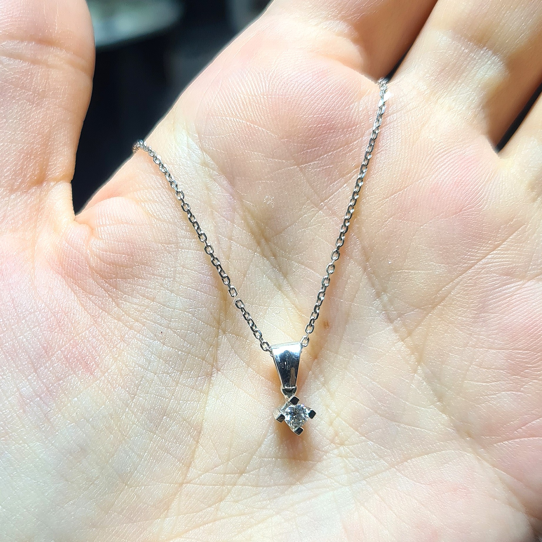 2.El Pırlanta 0,11 Karat Tektaş Kolye X007003