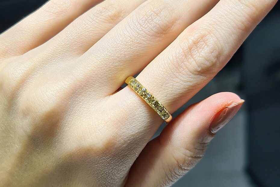 2.El Pırlanta 0,55 Karat Sarı Pırlanta Yarımtur Yüzük X007017