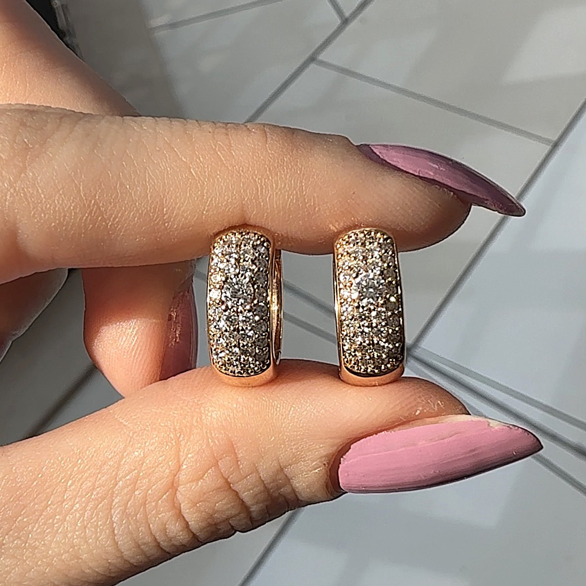 2.El Pırlanta 0,75 Karat Christ Damgalı Halka Küpe ALM1019