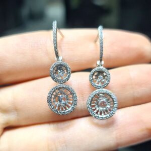 2.El Pırlanta 0,84 Karat Pırlanta ve Beyaz Safir Küpe X007014