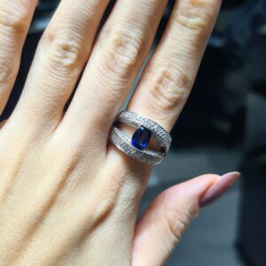 2.El Pırlanta 1,10 Karat Pırlanta ve Safir Yüzük ALM1142