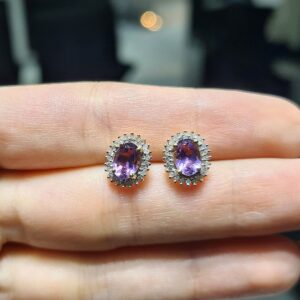 2.El Pırlanta 1,16 Karat Pırlanta ve Ametist Küpe ALM0853