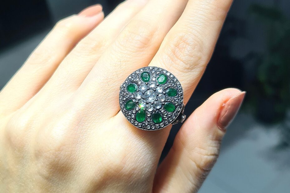 2.El Pırlanta 2,16 Karat Elmas ve Zümrüt Yüzük KK00147