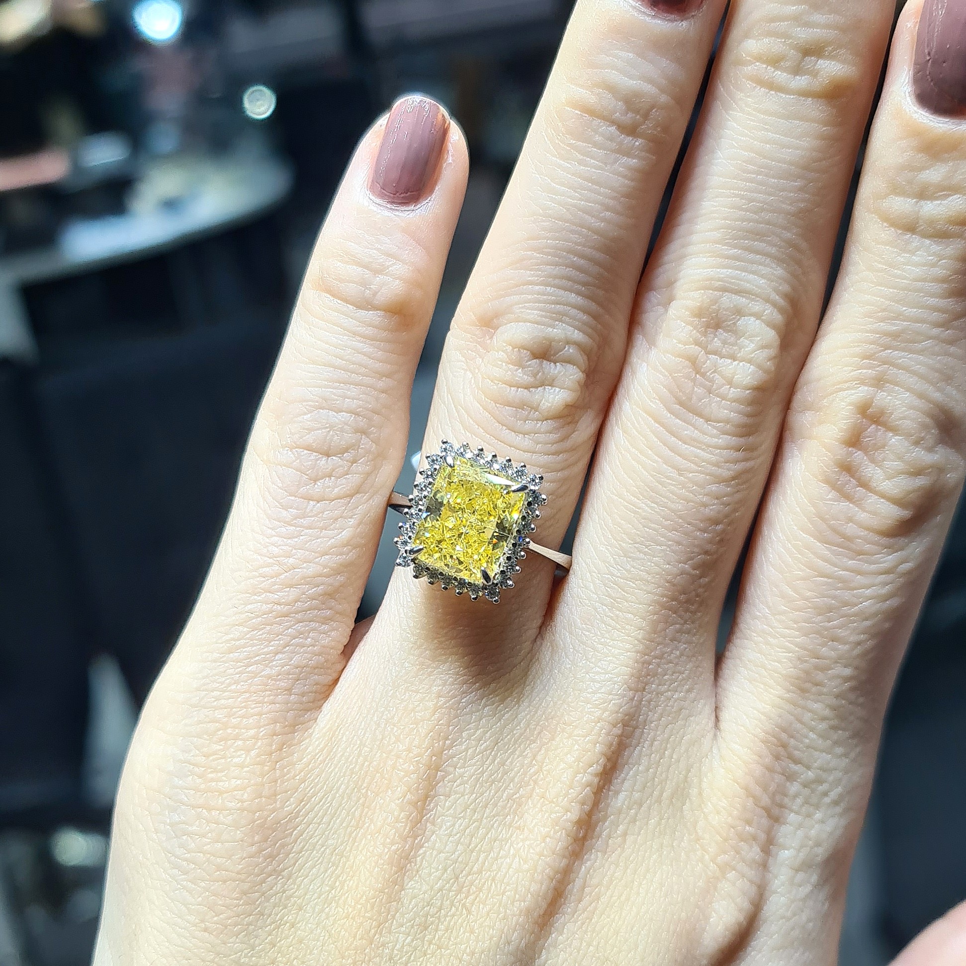 2.El Pırlanta 7,84 Karat Pırlanta ve Sitrin Yüzük Özel0099