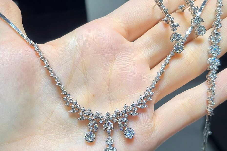 2.El Pırlanta D Diamond Sertifikalı Gerdanlık-Bileklik-Küpe Set X006972-73-74