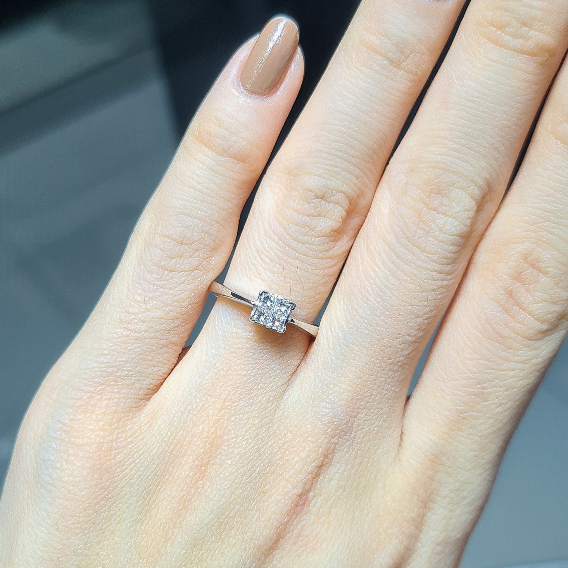 2.El Pırlanta 0,25 Karat Prenses Kesim Tektaş Yüzük X007115