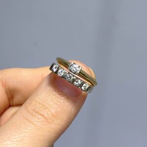 2.El Pırlanta 0,36 Karat Tektaş & Yarımtur Set X007081-X007082