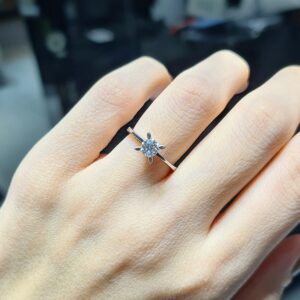 2.El Pırlanta 0,46 Karat Blue Diamond Sertifikalı Tektaş Yüzük X007110