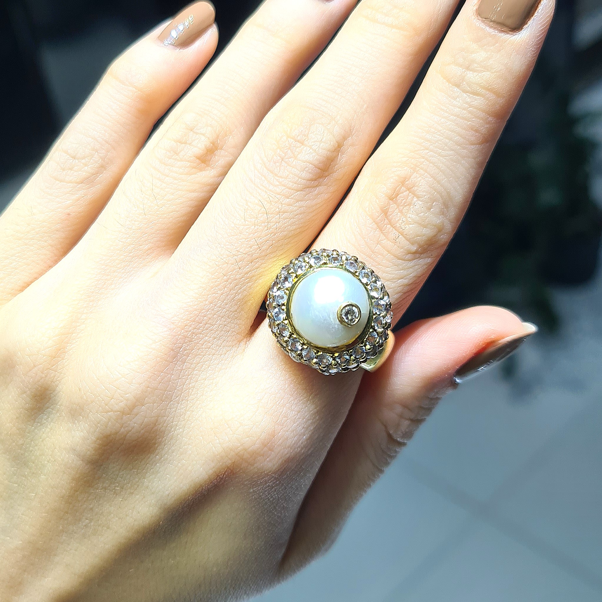 2.El Pırlanta 1,00 Karat İnci Yüzük X007068