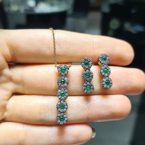 2.El Pırlanta 1,36 Karat Elmas ve Zümrüt Set KK00068-KK00069