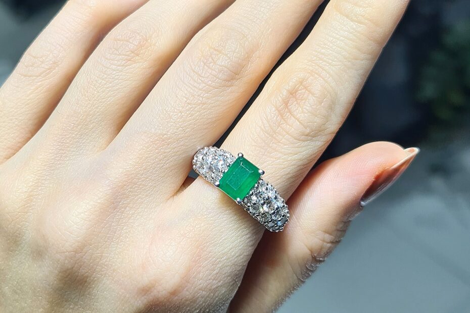 2.El Pırlanta 3,38 Karat Pırlanta ve Zümrüt Yüzük X007155