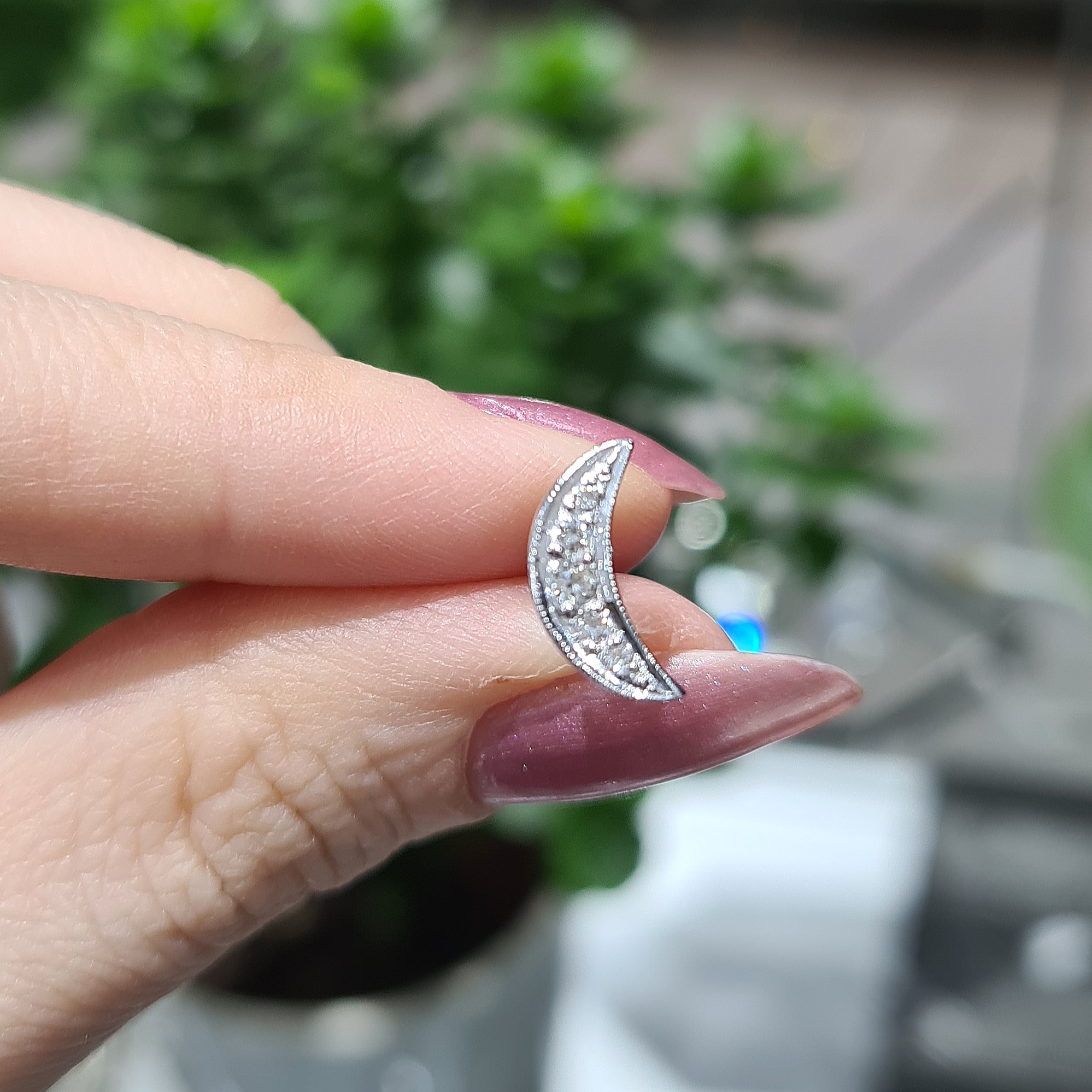 2.El Pırlanta 0,07 Karat Hilal Küpe X007295