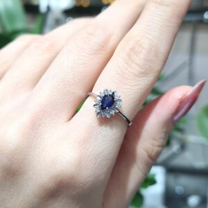 2.El Pırlanta 0,12 Karat Pırlanta & Safir Yüzük X007361