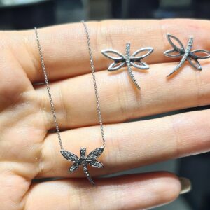 2.El Pırlanta 0,13 Karat Yusufçuk Kolye & Küpe Set X007241-X006159