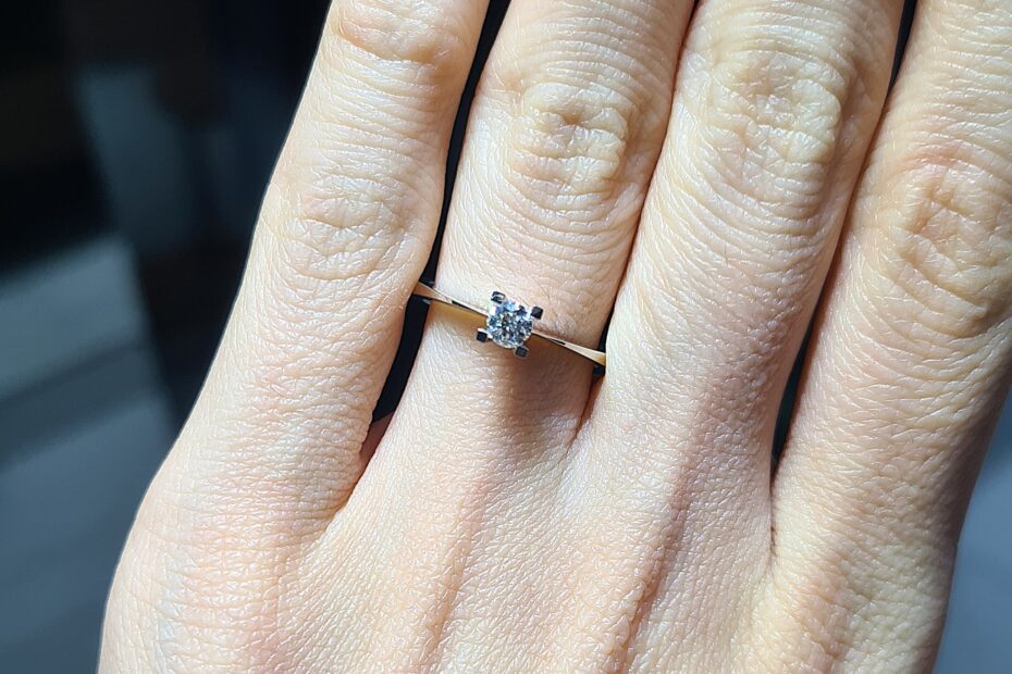 2.El Pırlanta 0,19 Karat Blue Diamond Sertifikalı Tektaş Yüzük X007260