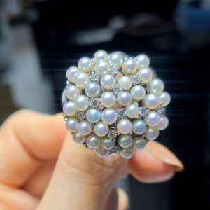 2.El Pırlanta 0,22 Karat İnci Yüzük ALM1179