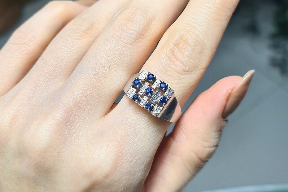 2.El Pırlanta 0,24 Karat Safir Yüzük ALM1168