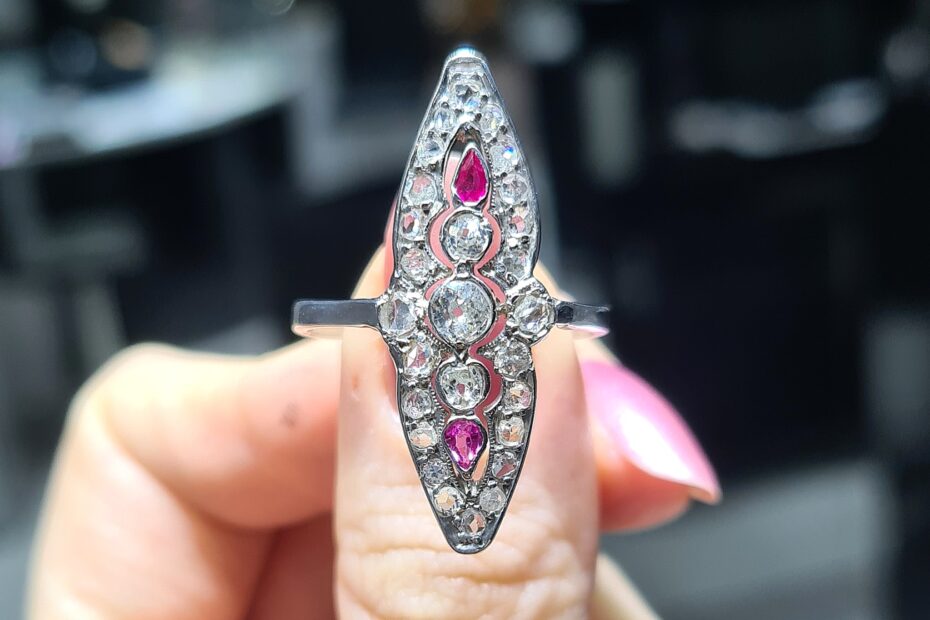 2.El Pırlanta 0,80 Ct Pırlanta & Turmalin Yüzük X007377