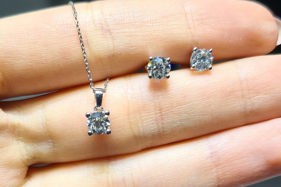 2.El Pırlanta 1,39 Karat HRD Sertifikalı Tektaş Kolye & Küpe Set X007406-X007405