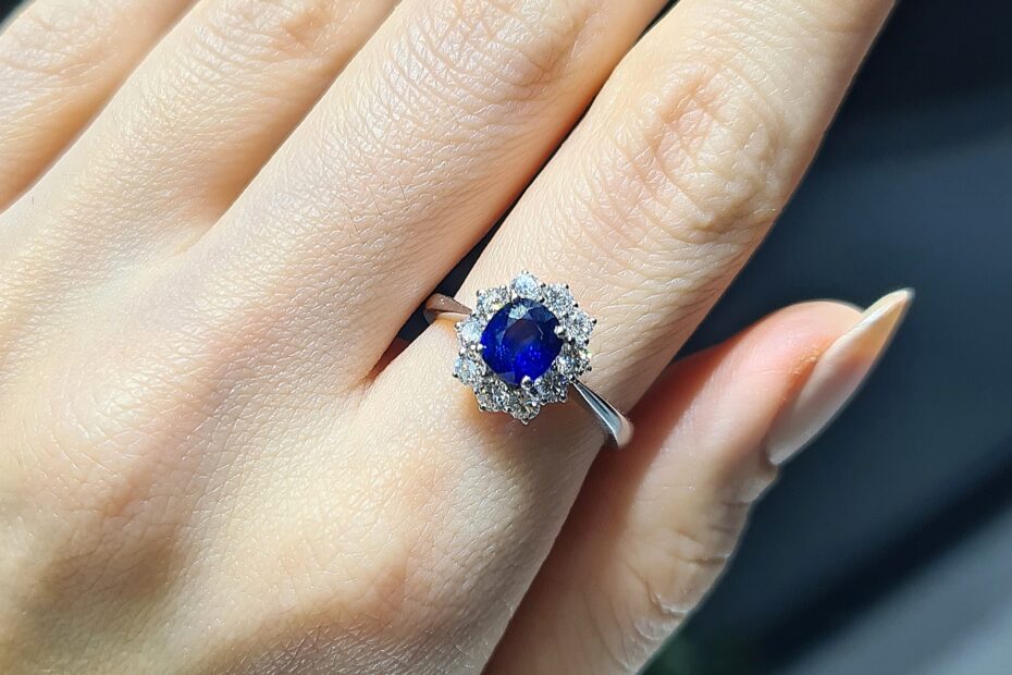 2.El Pırlanta 1,50 Karat Pırlanta ve Safir Yüzük X007271