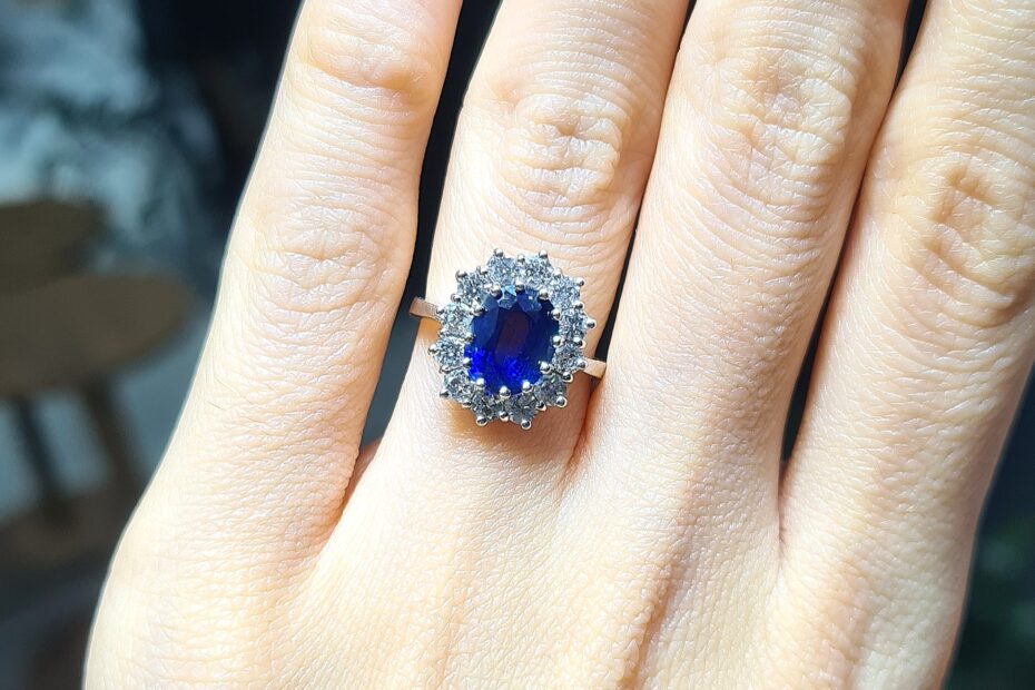 2.El Pırlanta 1,85 Karat Pırlanta ve Safir Yüzük X007270