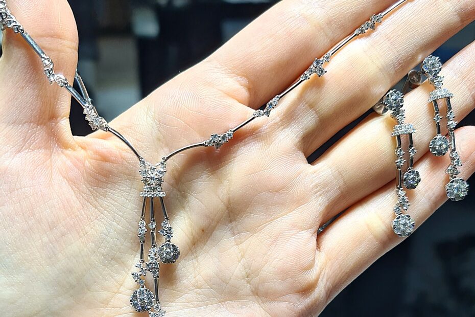 2.El Pırlanta 2,20 Karat Gerdanlık & Küpe Set X007396-X007397