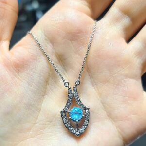 2.El Pırlanta 0,18 Karat Pırlanta & Blue Topaz Kolye X007423