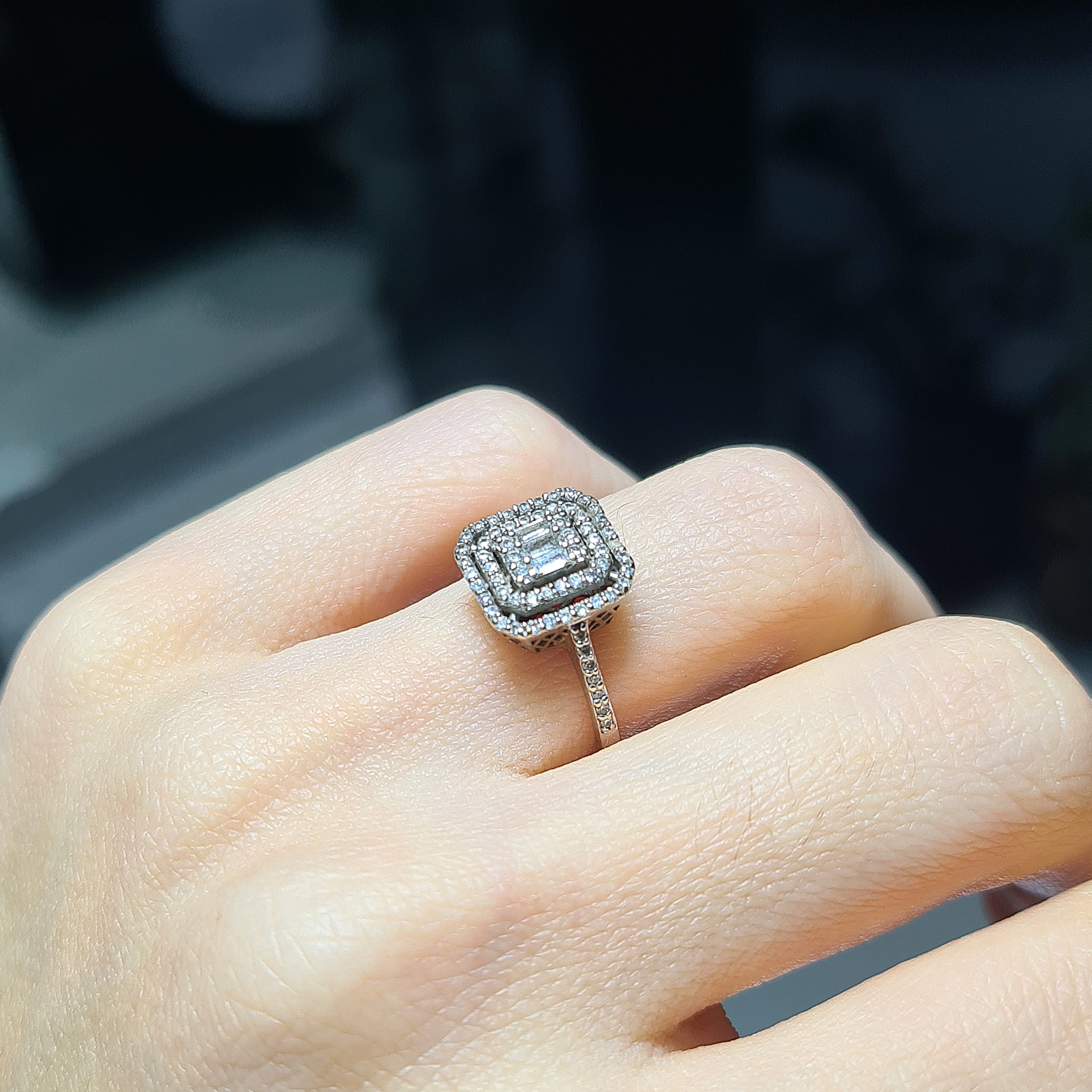 2.El Pırlanta 0,37 Karat Baget Yüzük X007514-2