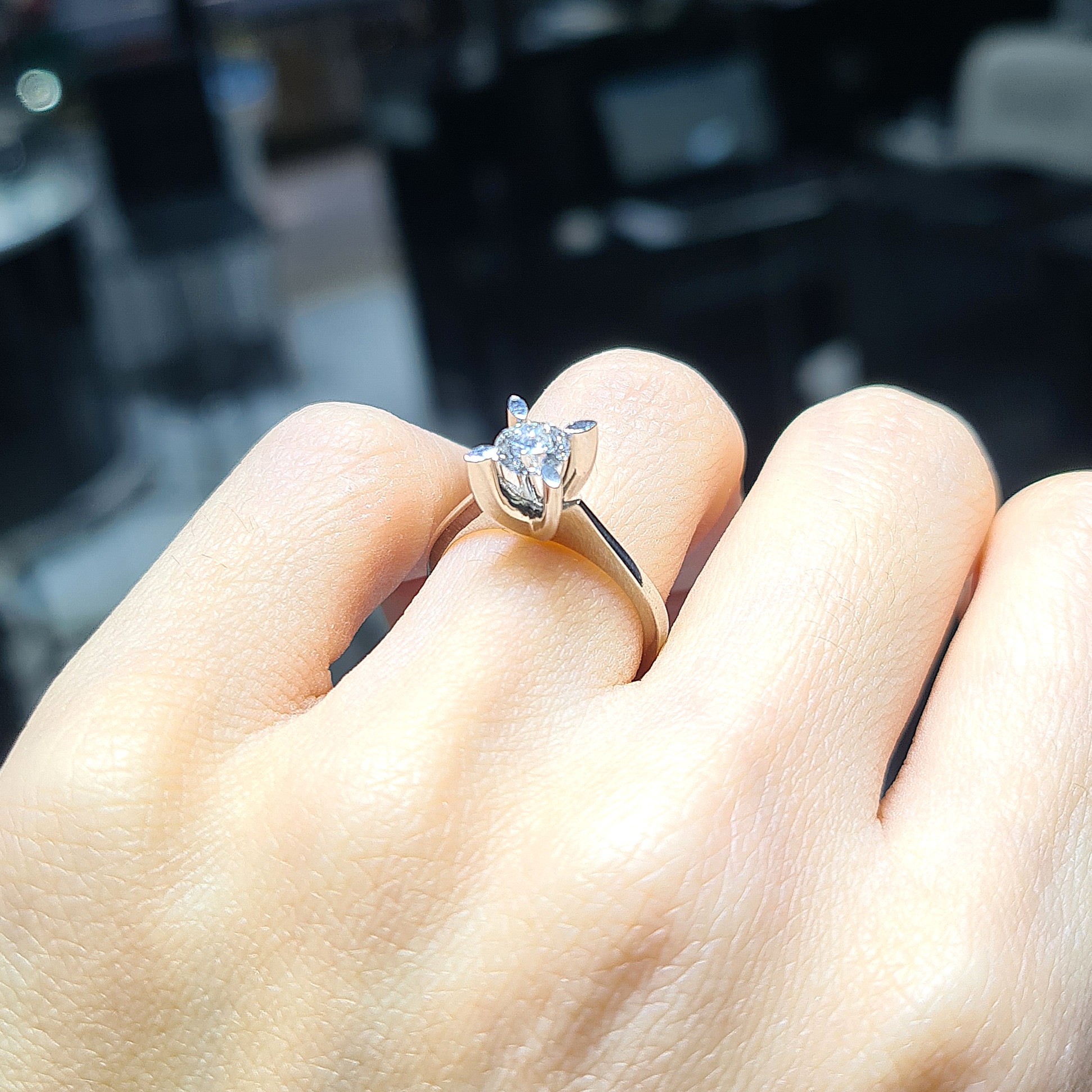 2.El Pırlanta 0,50 Karat HRD Sertifikalı Tektaş Yüzük X007501-2