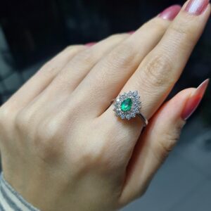 2.El Pırlanta 0,70 Karat Pırlanta & Zümrüt Yüzük YZ10732