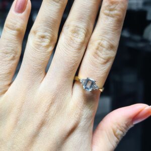 2.El Pırlanta 0,98 Ct Pırlanta & Aquamarin Yüzük X007450