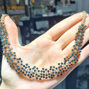 2.El Pırlanta 15,39 Karat Pırlanta & Mavi Pırlanta Gerdanlık X007424