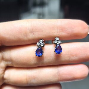 2.El Pırlanta 0,06 Karat Elmas & Safir Küpe X007503