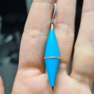 2.El Pırlanta 0,20 Karat Mavi Mineli Küpe X007553