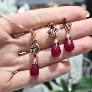 2.El Pırlanta 0,24 Karat Elmas & Yakut & Garnet Set KK00181-KK00169