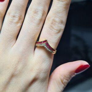 2.El Pırlanta 0,28 Karat Pırlanta & Yakut Yüzük X007645