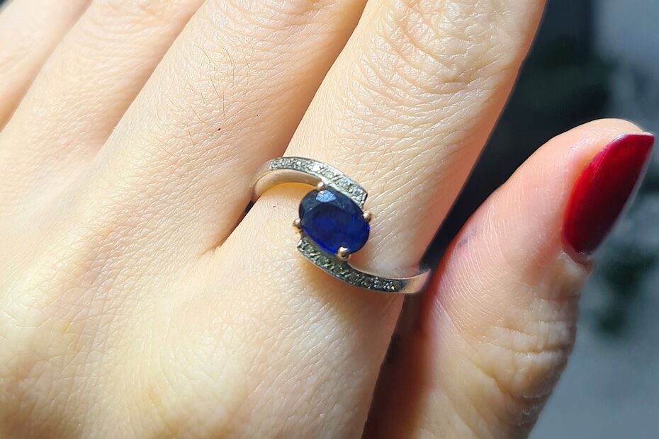 2.El Pırlanta 0,44 Karat Pırlanta & Safir Yüzük X007641