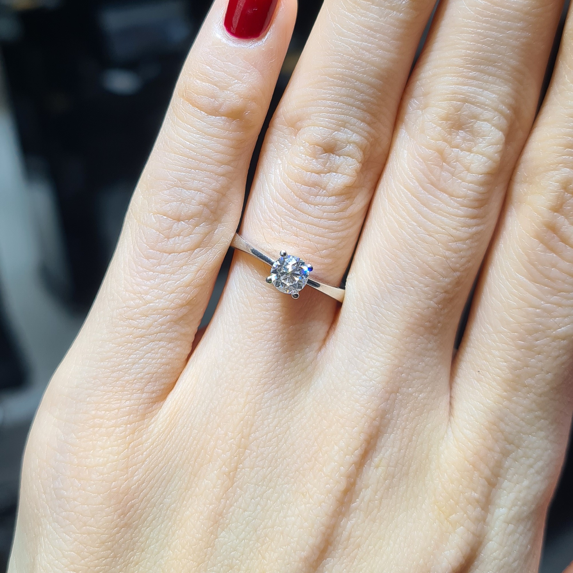 2.El Pırlanta 0,50 Karat HRD Sertifikalı Tektaş Yüzük X007637