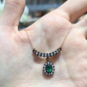 2.El Pırlanta 0,86 Karat Elmas & Zümrüt Kolye KK00165