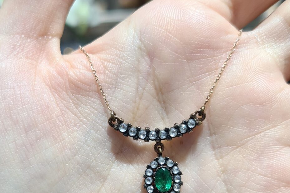 2.El Pırlanta 0,86 Karat Elmas & Zümrüt Kolye KK00165