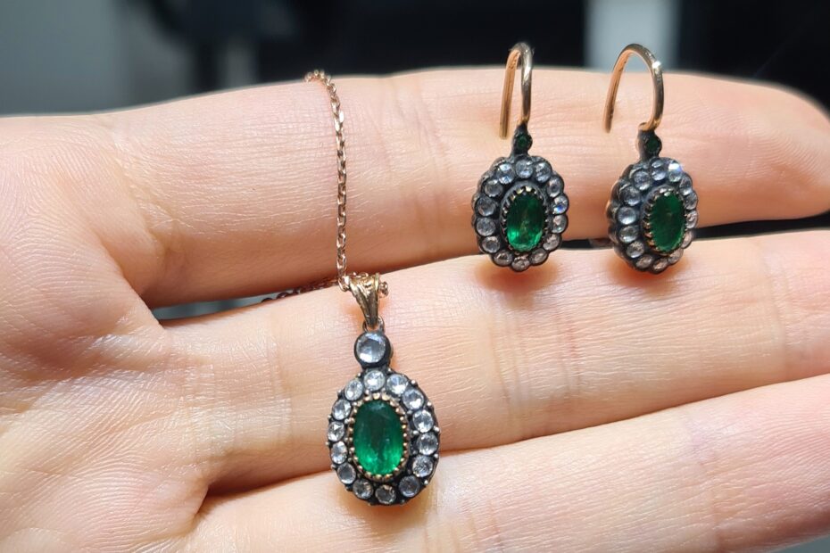 2.El Pırlanta 1,59 Karat Elmas Kolye & Küpe Set KK00174-KK00188