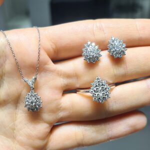 2.El Pırlanta 1,60 Karat Kolye-Küpe-Yüzük Set X007532-X007534-X007535